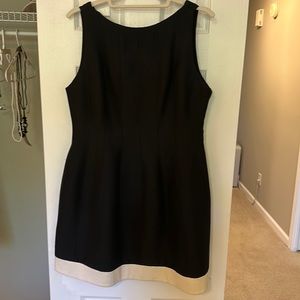 Halston Heritage black and white fit and flare dress